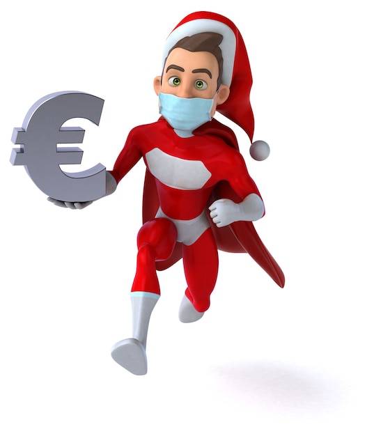 Spaß super Weihnachtsmann mit einer Maske