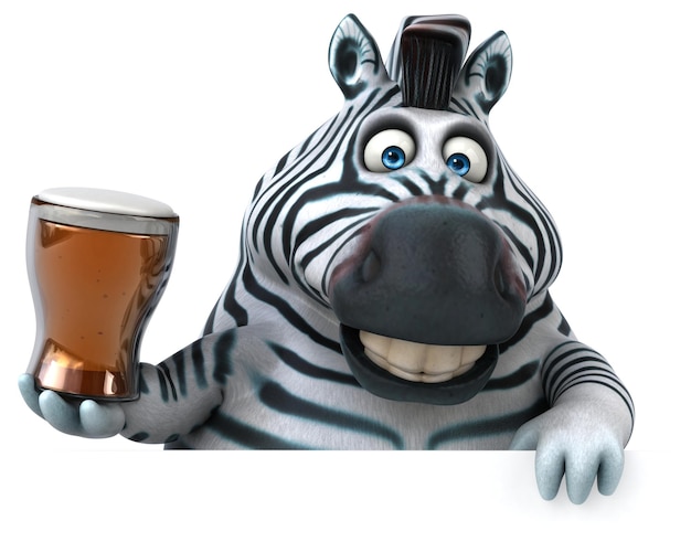 Spaß Zebra 3D-Illustration