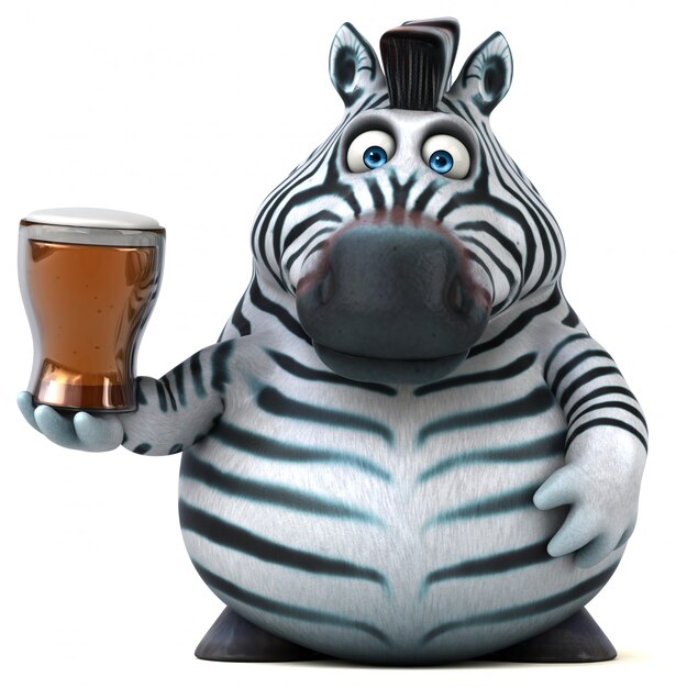 Spaß Zebra 3D-Illustration