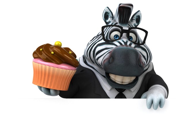 Spaß Zebra 3D Illustration