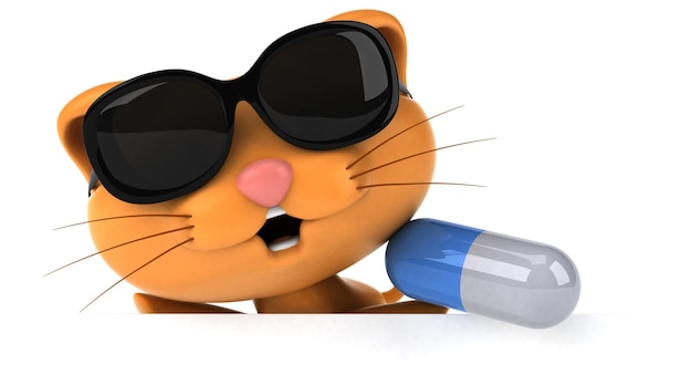 Spaßkatze 3D-Illustration