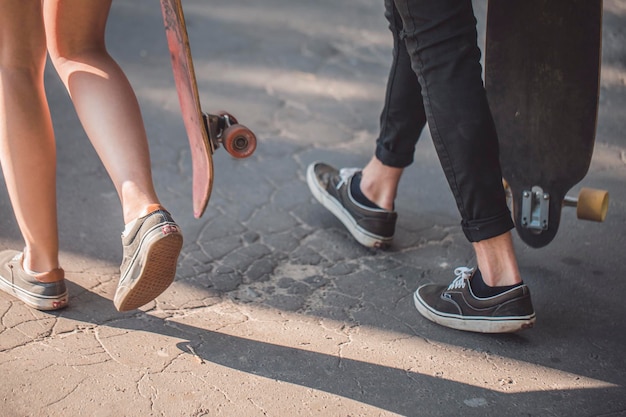 Spaziergang der Skateboarder