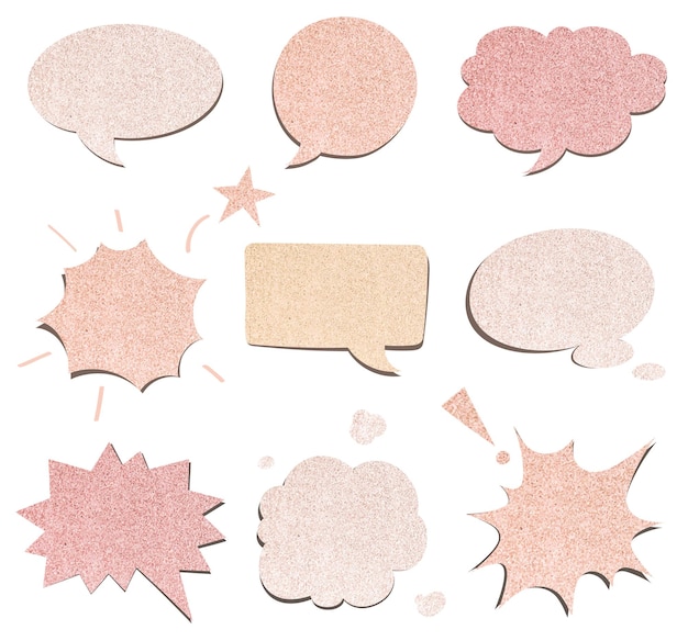 Speech-Bubble-PNG-Aufkleber mit glitzerndem Textur-Stil
