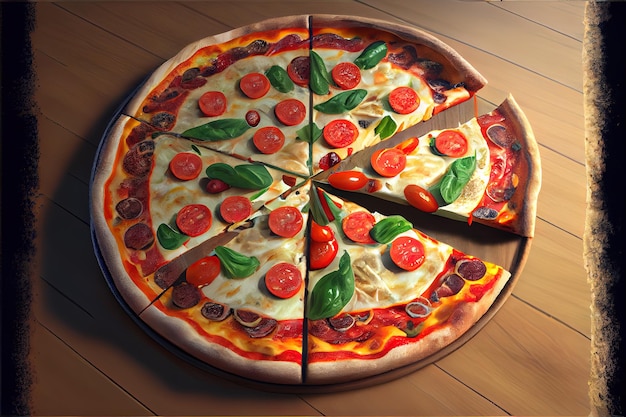 Speisekarte und köstliche Pizza Social Media Banner Vorlage