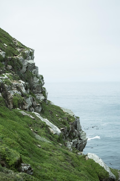 Spektakuläre Aussicht auf die Berge mit dem Ozean in Südafrika