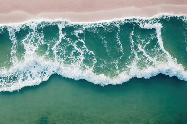 Spektakuläre Draufsicht vom Drohnenfoto des wunderschönen rosa Strandes