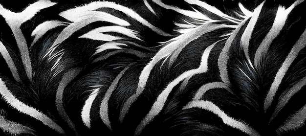 Spektakuläre Zebrafellstruktur schwarz-weiß Digitale Kunst 3D-Illustration