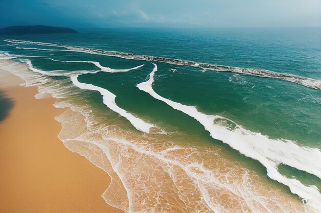 Spektakuläres Drohnenfoto des Strandes für ein erfrischendes und ruhiges Konzept