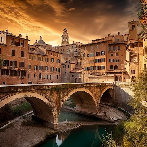 Spektakuläres Frühlingsstadtbild der Stadt Polignano a Mare, Region Apulien, Italien, Europa. Farbenfrohe abendliche Meereslandschaft der Adria. Reisekonzept-Hintergrund generiert KI