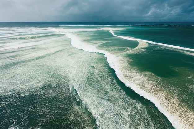Spektakuläres Hintergrundbild aus der Luft von oben mit Meereswasserspritzern