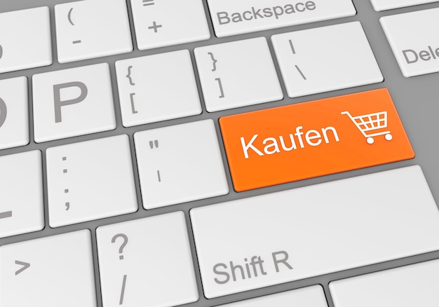 Spezielle "Kaufen" -Taste auf einer Laptop-Tastatur