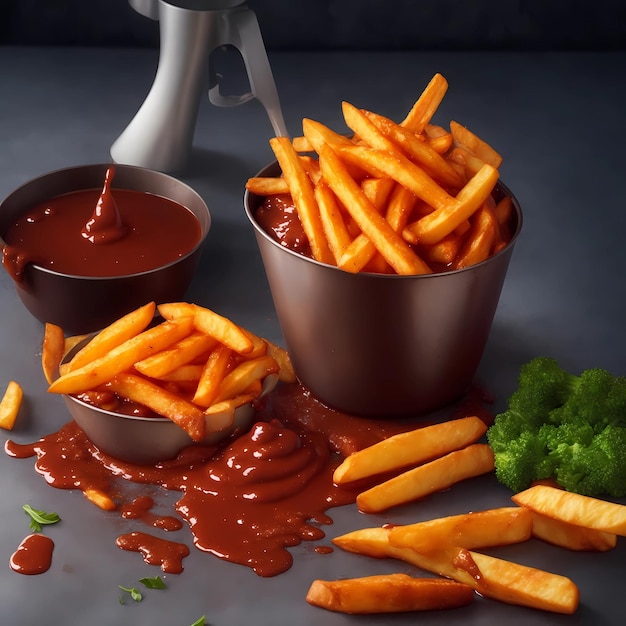 Spezielle Pommes Frites mit Tomatensauce