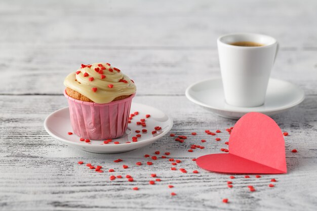 Spezieller Cupcake zum Valentinstag