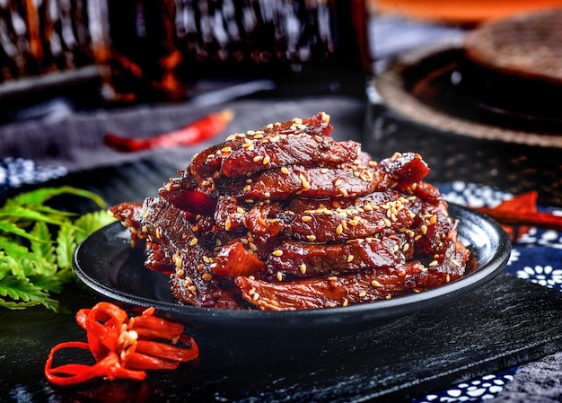 Spezieller Snack gewürztes Rindfleisch ruckartig