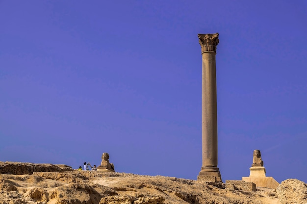 Sphinx und Pompeys Säule in Alexandria Ägypten