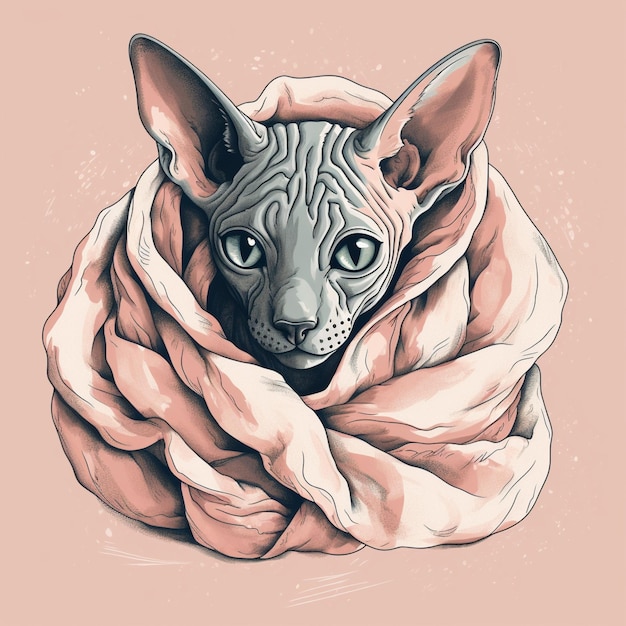 Sphynx-Katze unter Decke