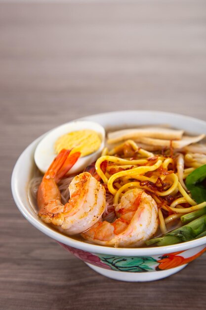 Spicy Prawn Noodle Eine Delikatesse, die von den Chinesen in Malaysia und Singapur populär gemacht wurde