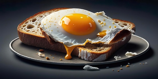 Spiegelei auf Brotscheibe