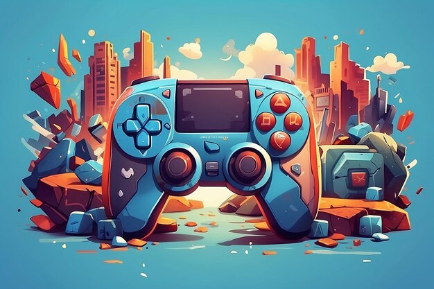 Spiel-Controller-Spiel-Illustrations-Design