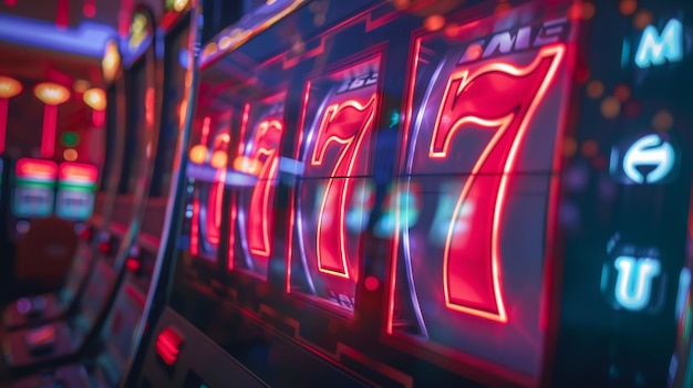 Spielautomaten mit einem Jackpot Slot drei sieben in einem Casino One Handed Bandit Game