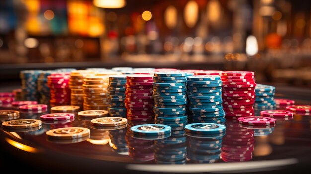 Spiele-Chips Stapel Poker-Chips gestapelt