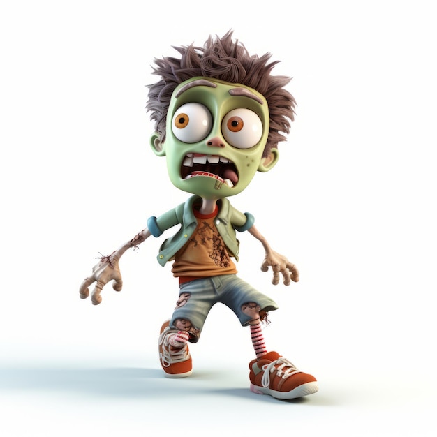Spielerischer Zeichentrickfilm-Zombie-Jungen-Charakter-Render