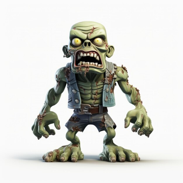Foto spielhafte 3d-zombie-aufprall der clans-stil-foto