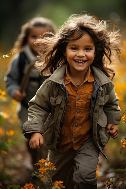 Foto spielhafte abenteuer der kinder, sorglose kindheit