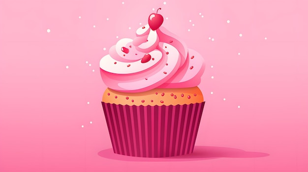 Spielhafte Grafik von einem Cupcake mit Sprinkles