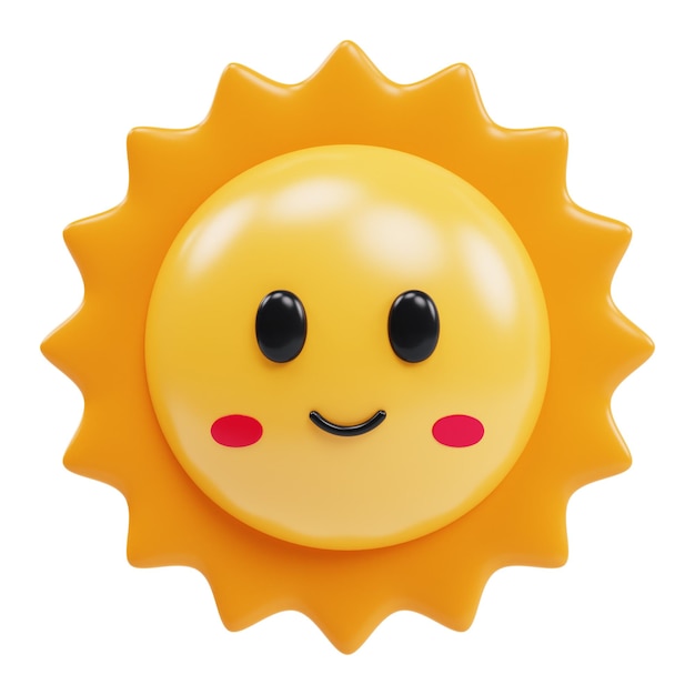 Spielhafte süße Sonnen-Emojis mit 3D-Ikonen