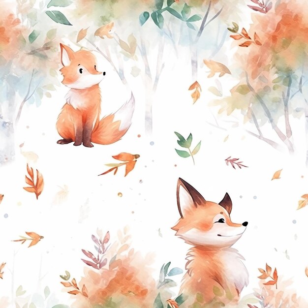 Spielhafter Fuchs im Wald Schöne Illustration für die Herbstsaison