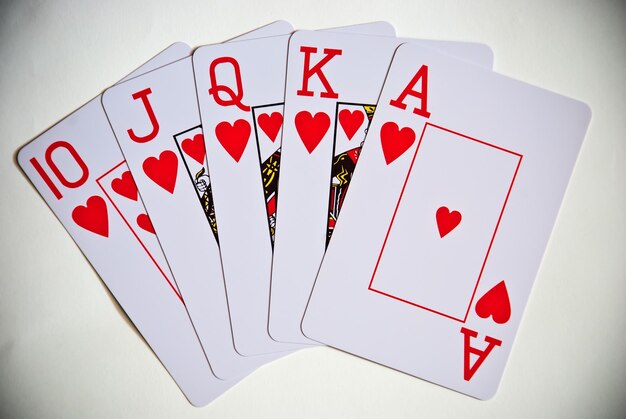 Spielkarten mit Royal Flush