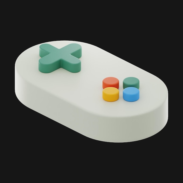 Spielkonsole Premium User Interface Design Icon 3D-Rendering auf isoliertem Hintergrund