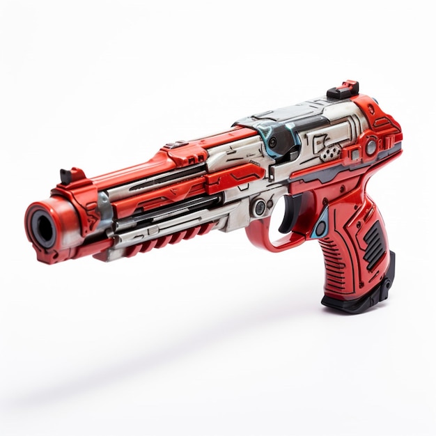 Spielzeugpistole mit weißem Hintergrund in hoher Qualität ultra hd