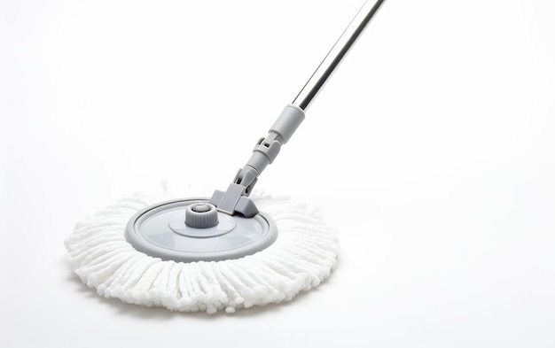 Spin Mop de cor branca isolado em fundo branco