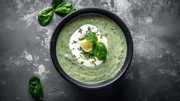 Spinatsuppe mit Sahne KI-generiertes Bild