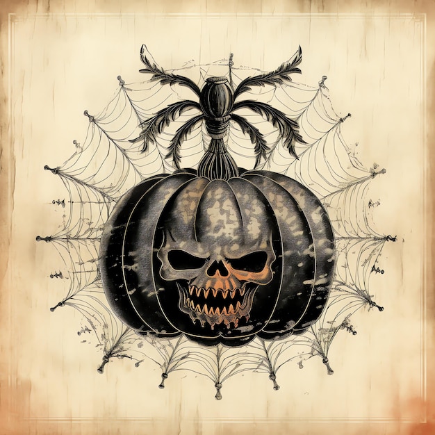 Spinnendekorationen Vintage Horror Halloween Digitales Papier Scrapbooking