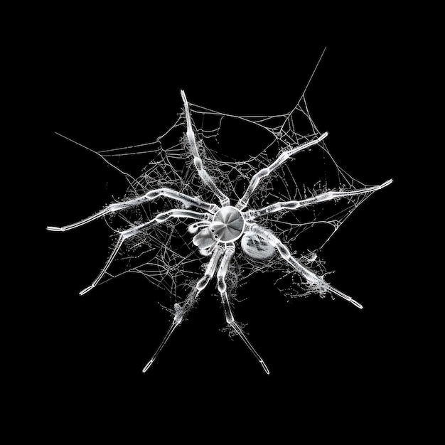 Spinnenform im Wellenweb durchsichtige weiße Flüssigkeit mit Hintergrundkunst Y2K glühendes Konzept