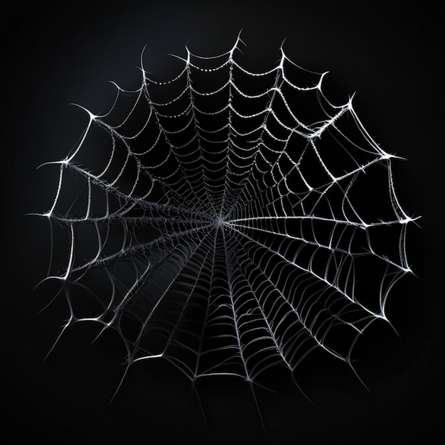 Spinnennetz auf schwarzem Hintergrund