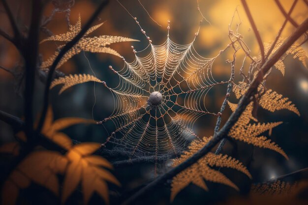 Foto spinnennetz-herbststimmung