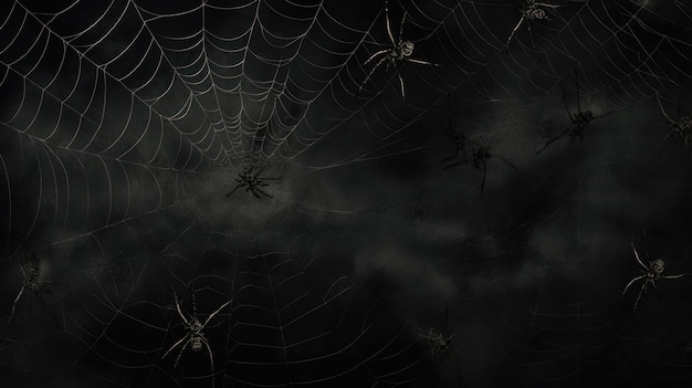 Spinnennetz-Hintergrund. Ein gruseliges und krabbeliges Design für Halloween und Horror