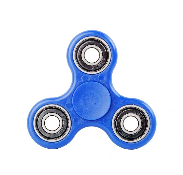 Spinner de Fidget azul sobre fondo blanco