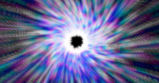 Foto spinning brillante brillante multicolor arco iris inusual hermoso túnel espiral espacio de fondo
