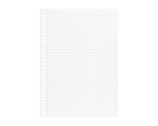 Spiralbound checkered notebook on a clean white background ideal for school supplies study notes and design project backgrounds