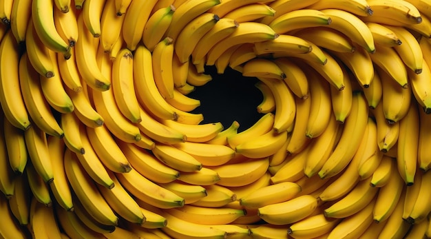 Spirale aus gelben Bananen