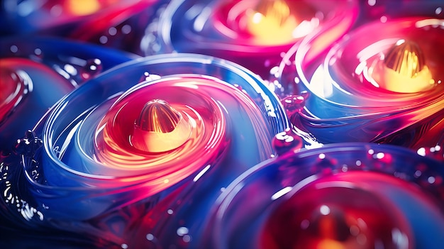 Spiralen aus Neonfarbe wirbeln und tanzen in einem strahlenden Ballett
