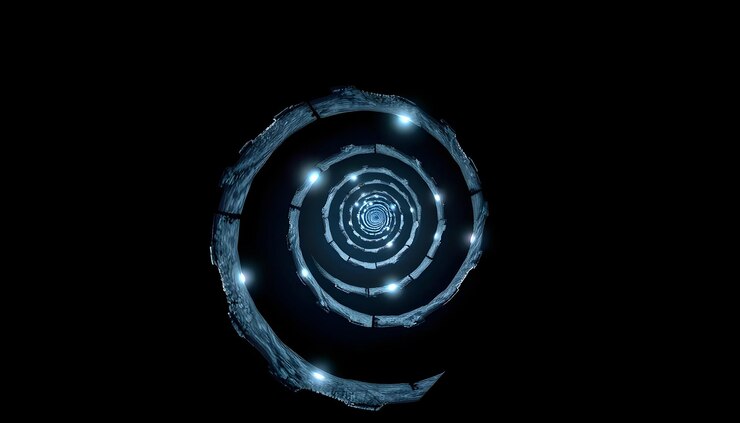 Foto spiralportal mit weißen highlights isoliert
