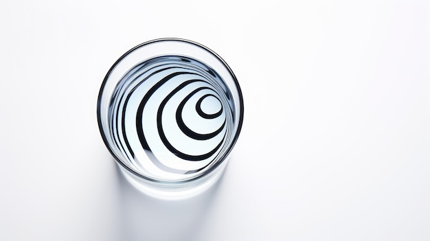 Foto spiralwasserglas ein minimalistisches optisches illusionsdesign