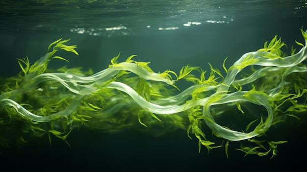 spirogyra linda alga no fundo do mar comestível e medicinal