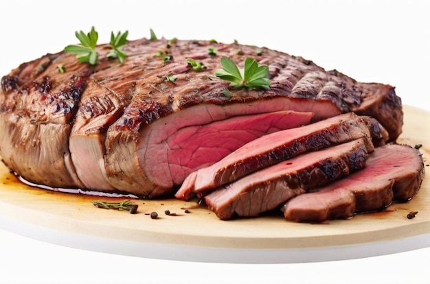 Spit roast sirloin em fundo branco